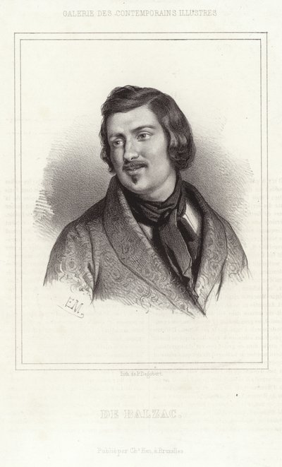 Portret van Honoré de Balzac door French School
