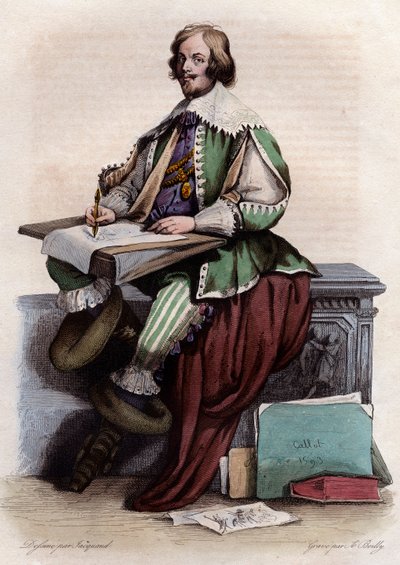 Portret van Jacques Callot (1592-1635), Franse graveur en tekenaar. door French School