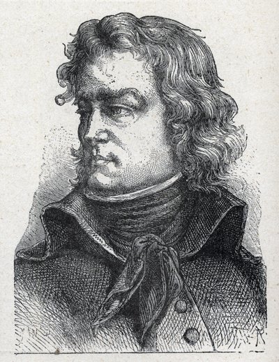 Portret van Jean Baptiste Camille de Canclaux, Franse generaal van de Revolutie. Gravure uit 1889 door French School