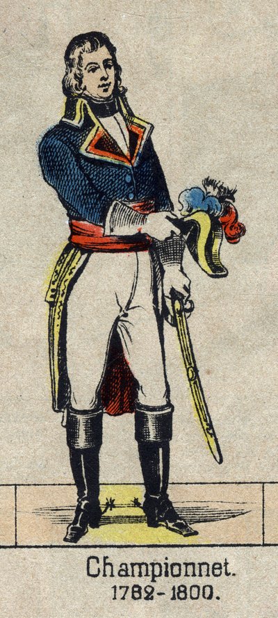 Portret van Jean Etienne Championet, Franse generaal (1762-1800). Afbeelding van Epinal uit het einde van de 19e eeuw door French School