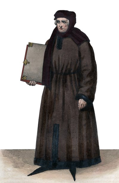 Portret van Jean Froissart (1337-1404) door French School