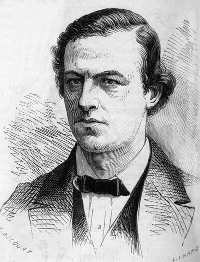 Portret van Joseph Joachim (1831-1907), Hongaarse violist. Gravure in 
