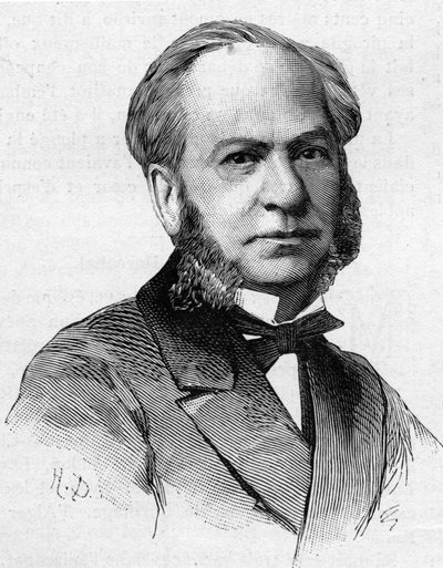 Portret van Louis Brandus (overleden 1887) beroemde muziekuitgever van de 19e eeuw. door French School