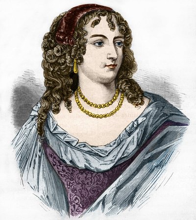 Portret van Marion Delorme (Marie de Lon, Demoiselle de Lorme). door French School
