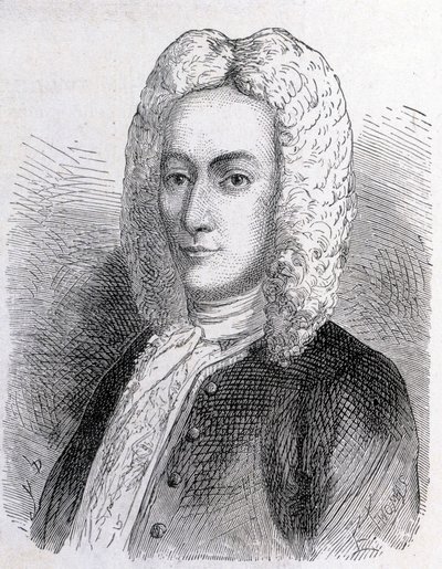 Portret van Mathieu Dutilh (1715-1791) - in Album van Wetenschap; beroemde geleerden; Grote ontdekkingen 1896 door French School
