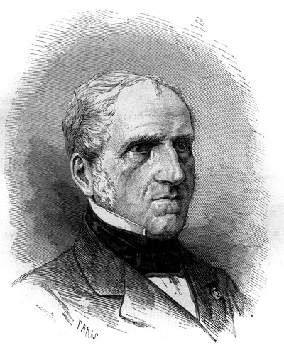 Portret van Michel Charles (1793-1880), Franse wiskundige. Gravure in 