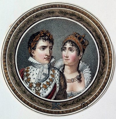 Portret van Napoleon I (1769-1821) en Josephine de Beauharnais (1763-1814) door French School