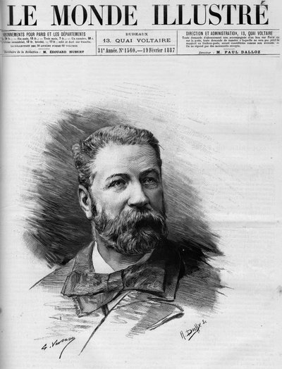 Portret van Raoul Duval (1832-1887), Franse advocaat en afgevaardigde, in de Illustere Wereld 1887. door French School