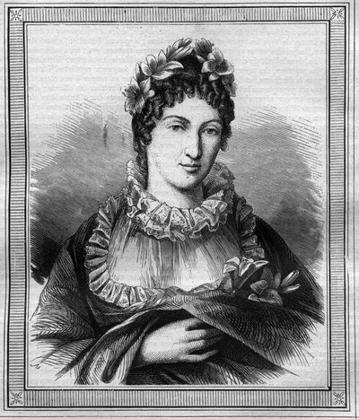 Portret van de hertogin van Angoulême Marie Thérèse Charlotte van Frankrijk, bekend als Madame Royale. Gravure in "Histoire des Papes-Rois-Queen and Empereurs a travers les siècles" door Maurice Lachatre door French School