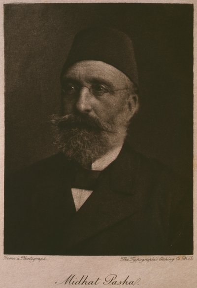 Portret van de Khedive Tawfik, uit LEgypte van Georg Moritz Ebers (1837-98), 1881 door French School