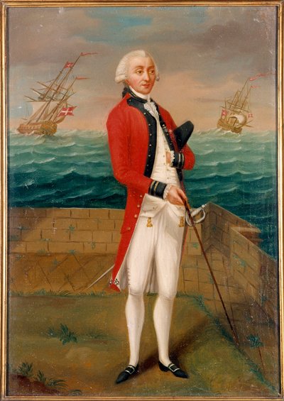Portret van de Ridder van Favray (1706-1791) officier van de galeien van Malta Schilderij van de Franse School. 18e eeuw Parijs, museum van het Legioen van Eer door French School