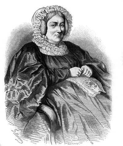 Portret van de Markiezin de La Rochejaquelein (geboren Marie Louise Victoire de Donnissan), Franse schrijfster. Gravure uit 1858. door French School