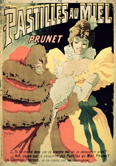 Poster voor Honingpastilles door Prunet, Parijs door French School
