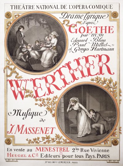 Poster voor Werther door Jules Massenet (1842-1912) in het Theatre National de l