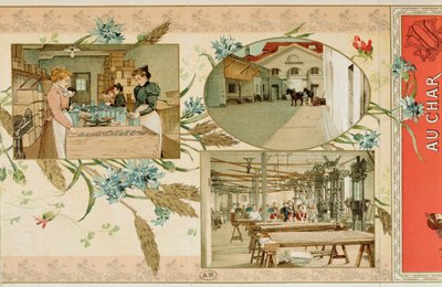 Bereiding van pasta in een fabriek, ca. 1900 door French School