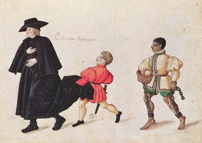 Priester met een Spaanse dienaar jongen en slaaf door French School