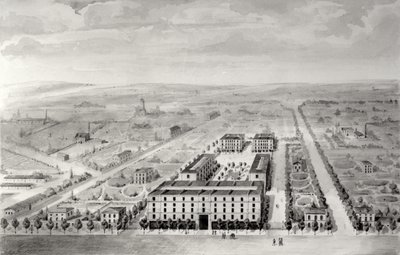 Project voor de Napoleon-woningbouw, 58 rue Rochechouart, Parijs, 1849 door French School