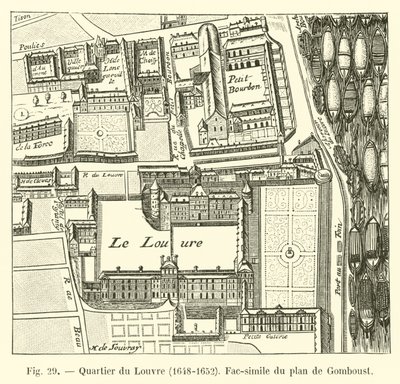 Wijk van het Louvre, 1648-1652, Fac-simile van het plan van Gomboust door French School