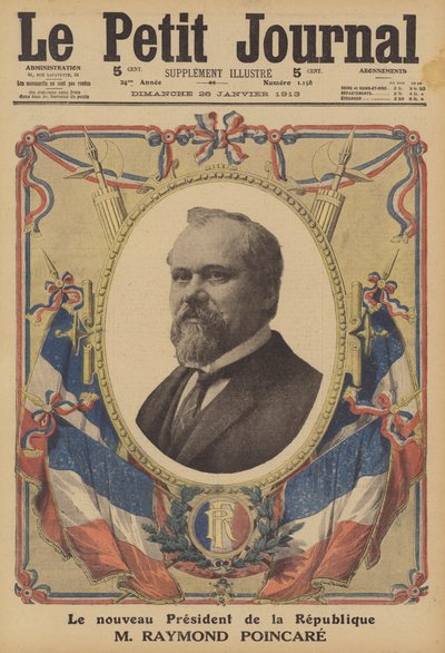 Raymond Poincare, nieuwe president van de Franse Republiek door French School