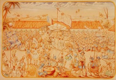 Ontvangst door de Koning van Dahomey voor de Franse Gezanten door French School