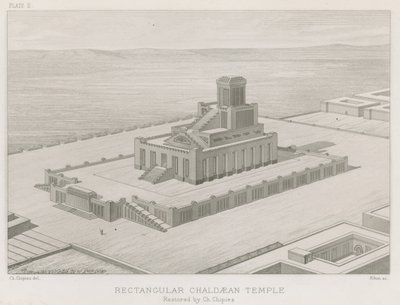 Rechthoekige Chaldese tempel door French School