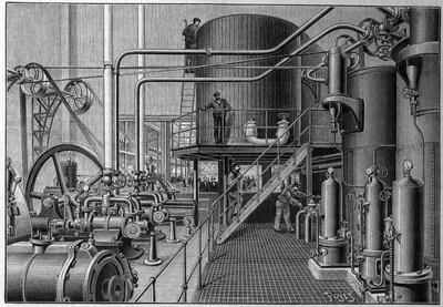 Koelmachinekamer van de kunstmatige ijsbaan 