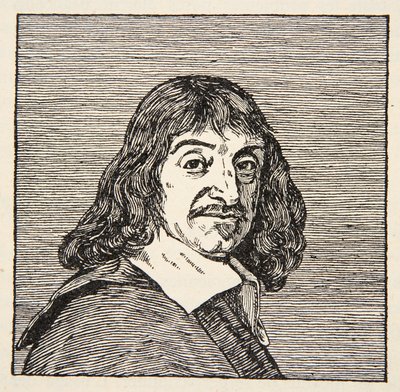 Rene Descartes, kopie door Boris Mestchersky (d.1957) illustratie uit Histoire de la Nation Francaise, Sciences, Volumes I & II, door Gabriel Hanotaux (1853-1944), 1924 door French School