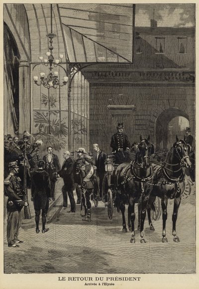 Terugkeer van de Franse president Felix Faure van zijn bezoek aan Rusland, 1897 door French School