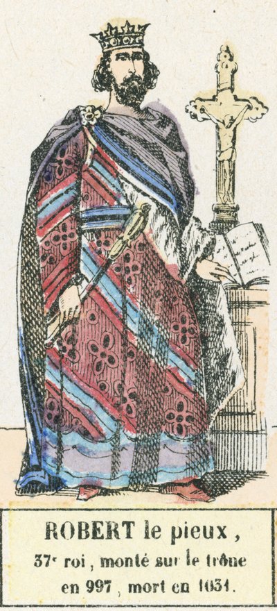 Robert de Vrome, 37e koning, besteeg de troon in 997, stierf in 1031 door French School