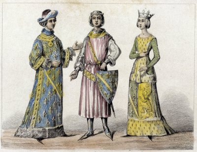Robert van Frankrijk en Beatrice van Bourgondië, zijn vrouw, koning van Frankrijk door French School