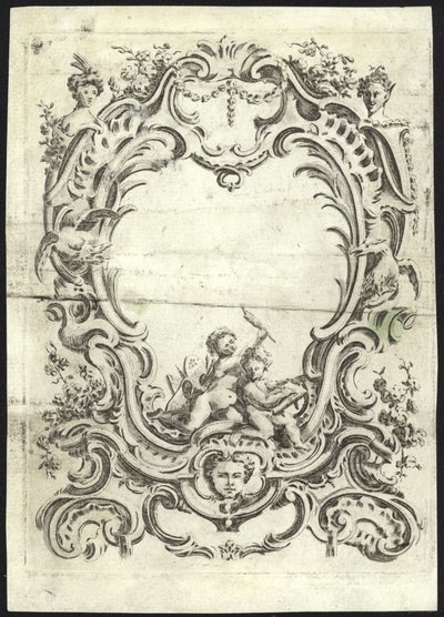 Rococo ontwerp voor een lijst door French School