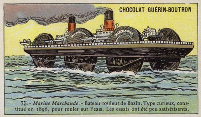 Rollerschip ontworpen door Ernest Bazin door French School