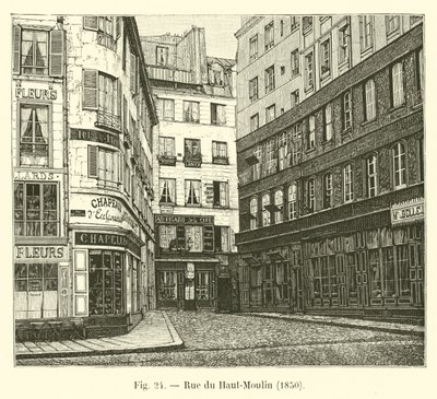 Rue du Haut-Moulin, 1850 door French School