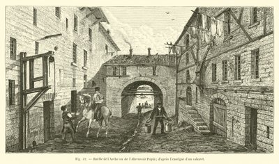 Steeg van de Arche of de Abreuvoir Popin, naar het uithangbord van een taverne door French School