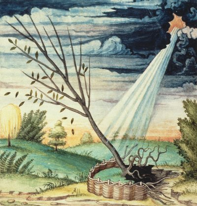 Storm, uit Theatre des Vices et Vertus, door Jan van der Noot (ca.1539-95) door French School