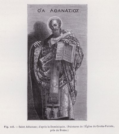 Sint Athanasius; naar de Dominiquin, Schilderijen van de Kerk van Grotta-Ferrata, nabij Rome door French School