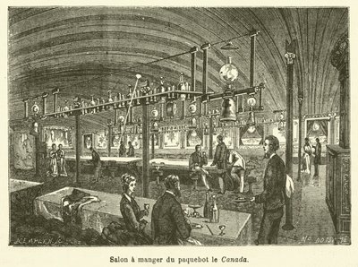 Eetkamer van het stoomschip de Canada door French School