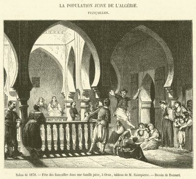 Salon van 1870, Verlovingsfeest in een Joodse familie, in Oran door French School