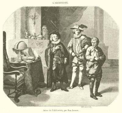 Scène van de Alchemist (gravure) door French School