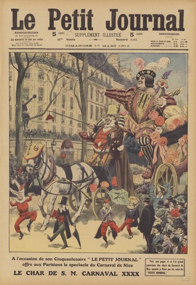 Scène van het carnaval van Nice door French School