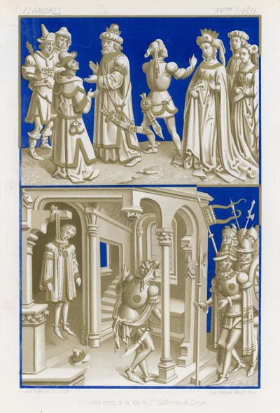 Scènes uit het leven van Catharina van Siena door French School