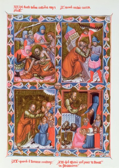 Scènes uit het leven van Sint Paulus, facsimile van een 15e-eeuws manuscript van de Legendaire des Anjou-Hongrie, school van Bologna door French School