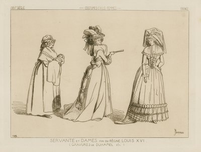 Dienaar en dames, einde van het bewind van Lodewijk XVI door French School