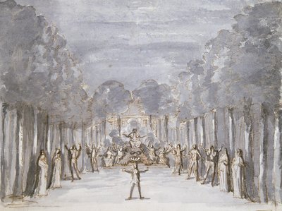 Decorontwerp voor een opera, uit een collectie getiteld Les Menus Plaisirs du Roi door French School