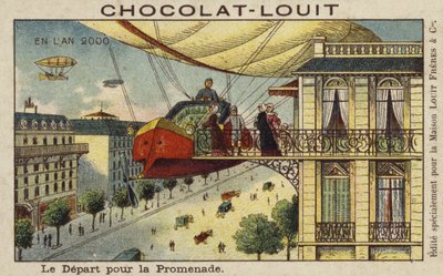 Vertrek voor een luchtschipreis in het jaar 2000 door French School