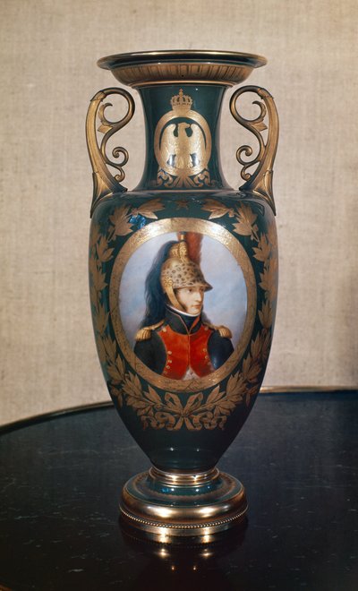 Sevres vaas met afbeelding van Lodewijk Bonaparte (1778-1846) door French School