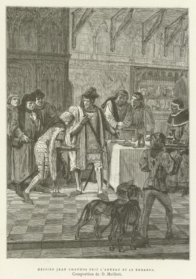 Sir John Chandos nam de ring en bekeek hem door French School