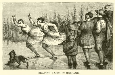 Schaatswedstrijden in Nederland (gravure) door French School