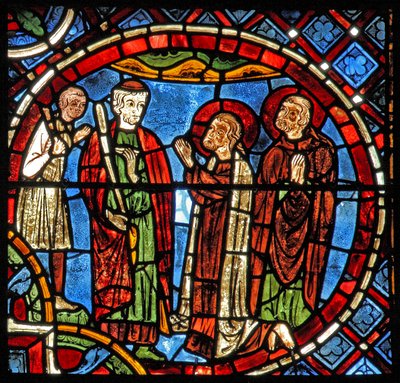 Heiligen Simon en Judas smeken om genade door French School