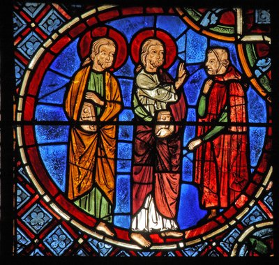 Heiligen Simon en Judas met een diaken door French School